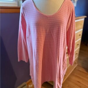J. Jill Pink Ribbed Tunic Top